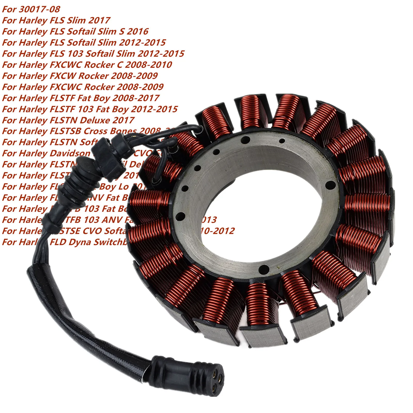 Stator Coil For Harley FLS Softail Slim S FXCW FXCWC Rocker FLSTF Fat Boy FLD Dyna Switchback FLSTSB Cross Bones 30017-08