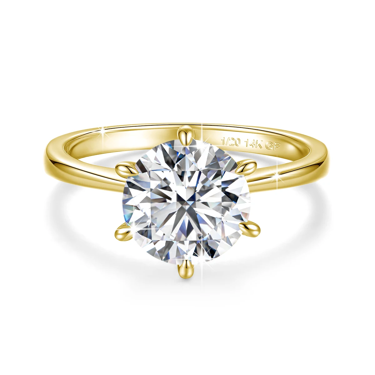 9mm 3CT GRA Moissanite Ring 14k Gold Filled Classic Six Claws Bands Wear-resistant for Women Man Engagement Wedding Jewelry