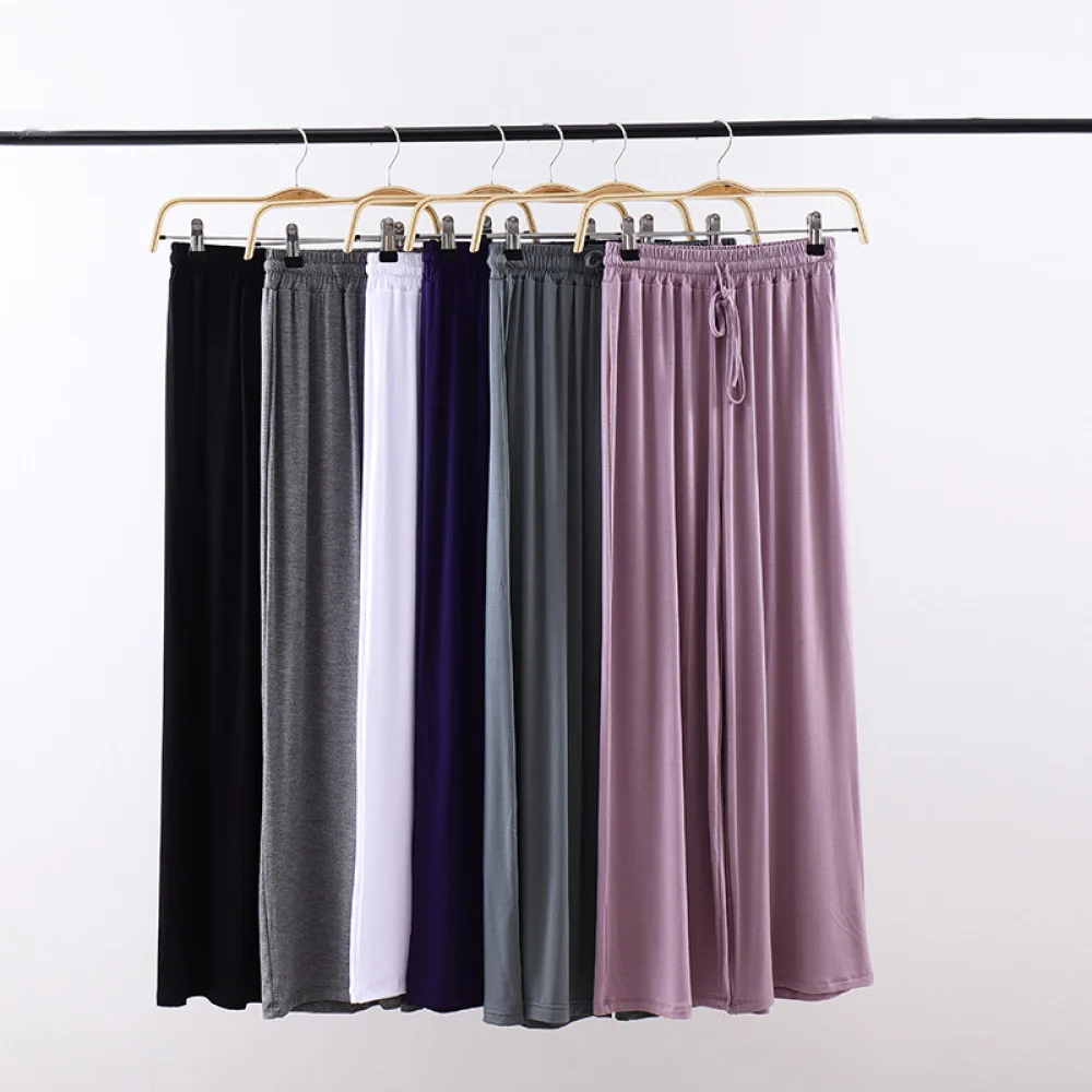 Soft Modal Wide Leg Pants High Waist Elastic Trousers Loose Breathable Yoga Dance Bottoms Comfortable Fitness Workout Clothing