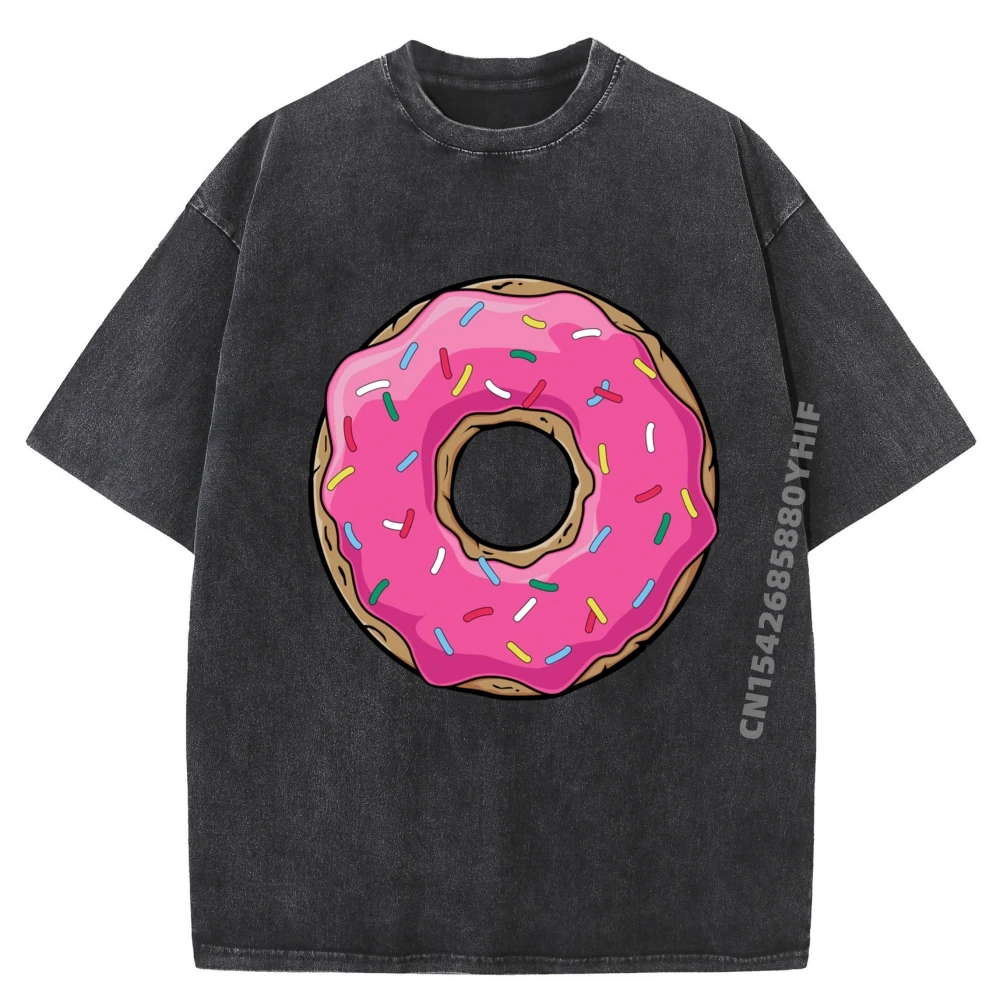 

Funny T-shirts Men Hip Hop Streetwear Doughnut Luxury Designer Woman Tops Graphic Tees Casual Washed Short Sleeve Tees