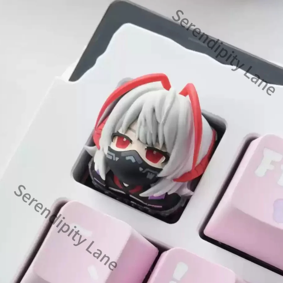 Arknights Cosplay Wisadel 3D Three Dimensional Keycap Q Version Personage Series Machine Cartoon Key Cap Ambitus Gift