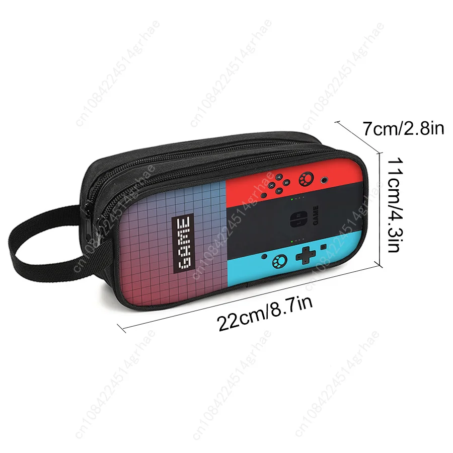 Games Console Double Layered Pencil Case With Handheld For Boy/Girls Best Gifts 2D Flat Cartoon Pencil Bag School Supplies