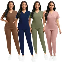 Multicolor Unisex Short Sleeved Pharmacy Nurse Uniform Hospital Doctor Workwear Oral Dental Surgery Uniforms Medical Scrubs Sets