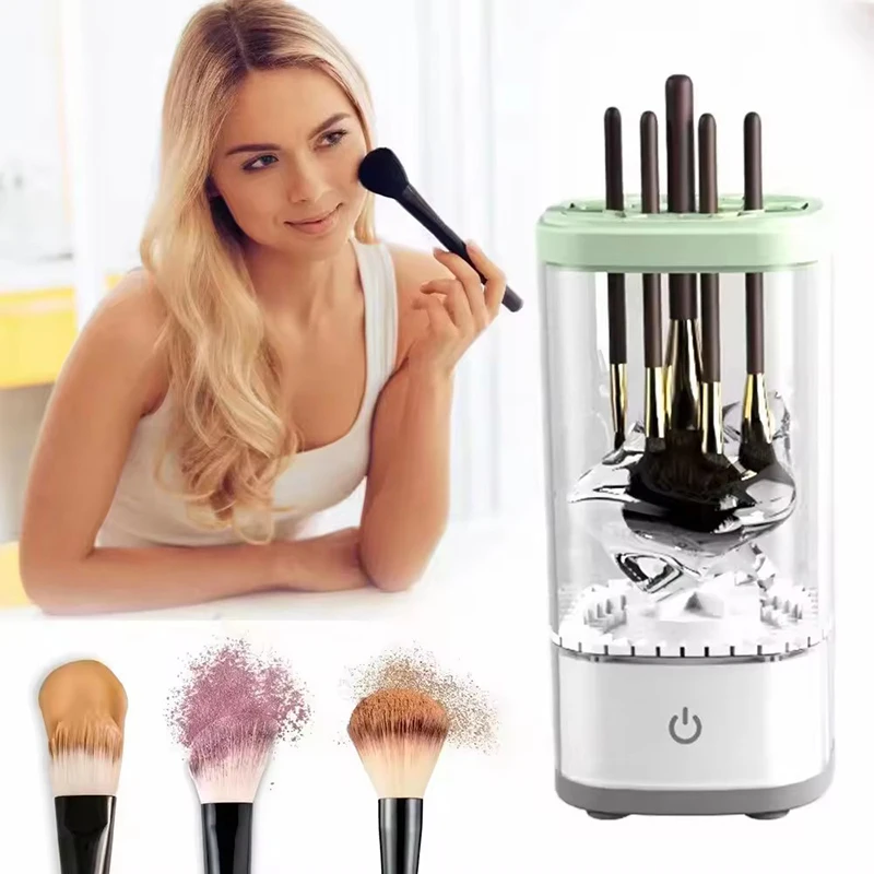 Automatic Electric Makeup Brush Cleaner Update 3 In 1 Type C-Charging Cosmetic Brush Washing Drying Tools Make Up Brush Cleaner