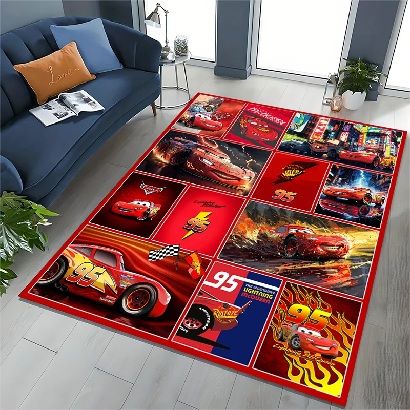 

15 Sizes Disney Cars Lightning Mcqueen Pattern Rug for Living Room Area Carpet Bathroom Mat Creative Bedroom Mat Home Decor