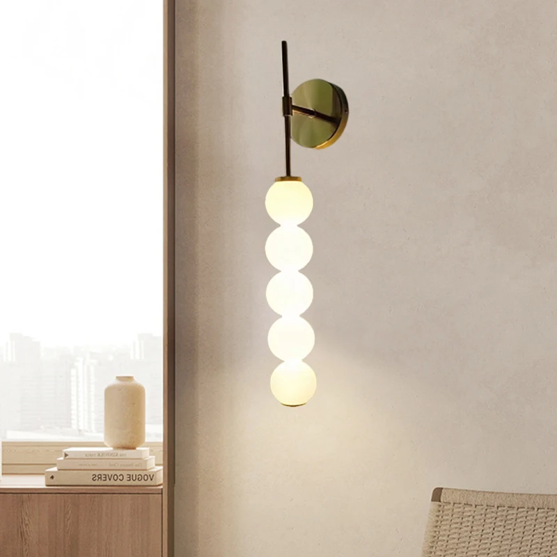 

Modern White Acrylic Ball Wall Light Gold Metal Foyer Bedroom Dining Room Sconce Lamp Dropshipping Home Art Decor