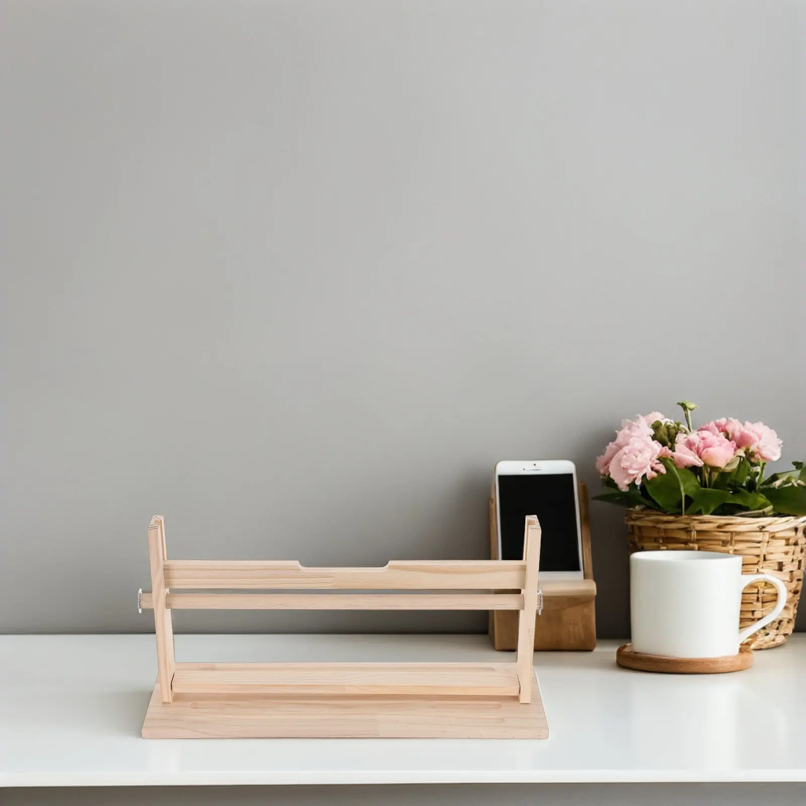 

Wooden Paper Roll Holder Xuan Paper Holder Stable Tabletop Art Scroll Organizer for Calligraphy Painting Supplies Drawing