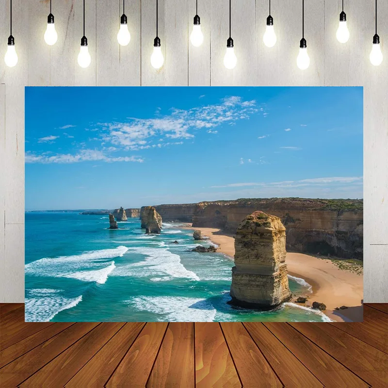 Australia Landmark Backdrop Tour Nature Scenery Photographic Background Coast Great Ocean Photo Props Artistic Banner