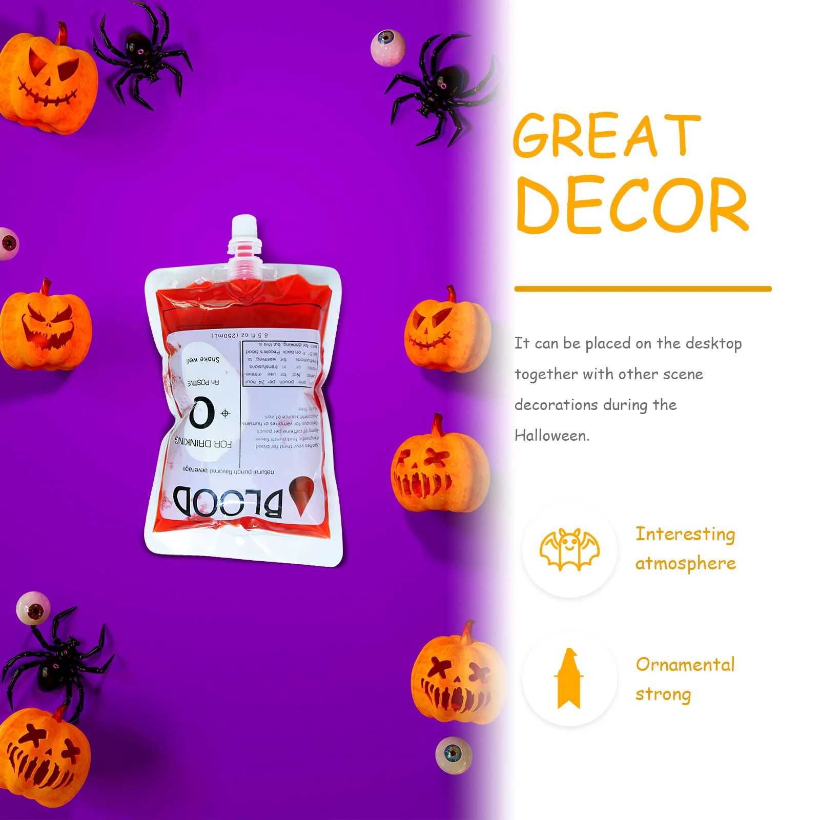 10 pçs saco de plástico premium durável leve 150ml sem gancho funil festa de halloween festival prop armazenamento de sangue