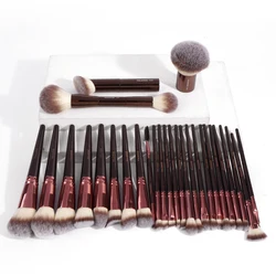 MAANGE 28PCs Makeup Brush Set Double Ended Foundation Brush Powder Concealer Blush Brush Face Eye Makeup Brushes Kit for Travel