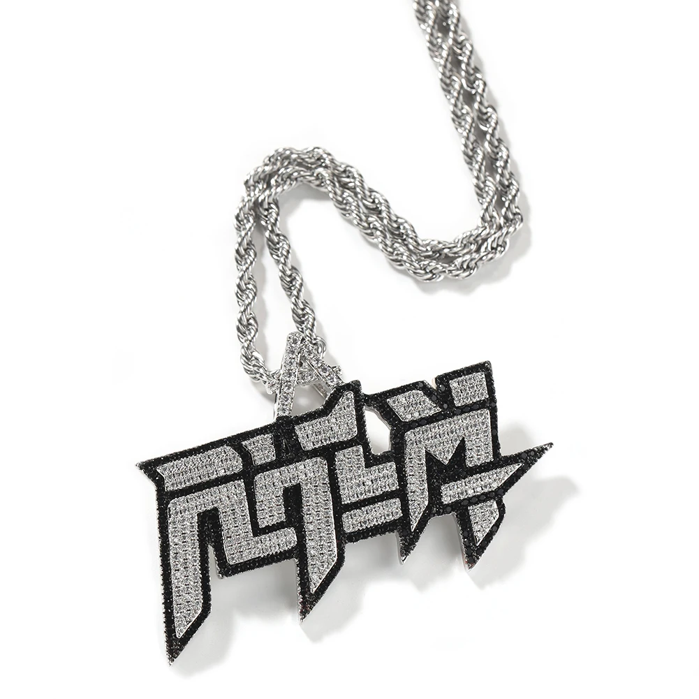 Uwin RHLM Two Colors Pendant Necklace Hip Hop Jewelry Iced Out Fashion Charm Gifts