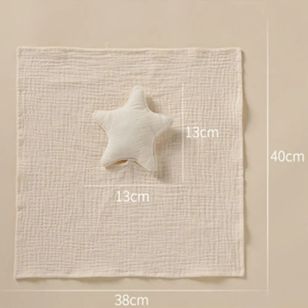 Serviette en coton pour nouveau-né, poupée endormie, jouet étoile, produit de soin doux pour bébé, serviette apaisante pour bébé, serviette sucette pour nouveau-né