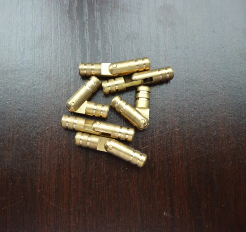 50Pcs Solid Brass Barrel Hinge DIY Jewelry Chest Gift Wine Music Box Dollhouse Hand Craft