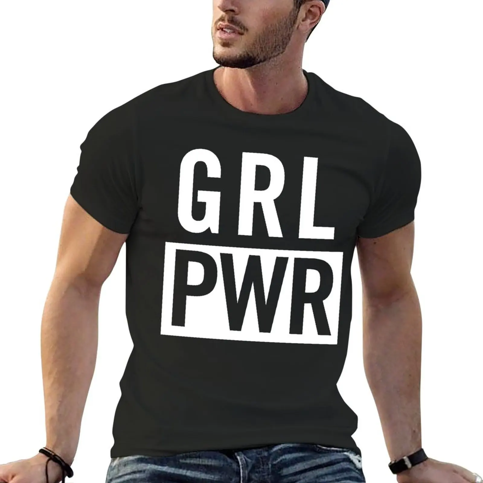 

GRL PWR T-Shirt vintage t shirts anime stuff mens white t shirts