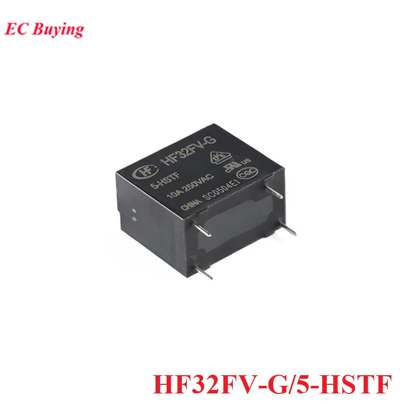 5/1pcs Power Relays HF32FV HF32FV-G/5-HSTF 12-HSTF 24-HSTF HF32FV-G-5-HSTF HF32FV-G-12-HSTF DC 5V 12V 24V 10A 250VAC 4Pin Relay