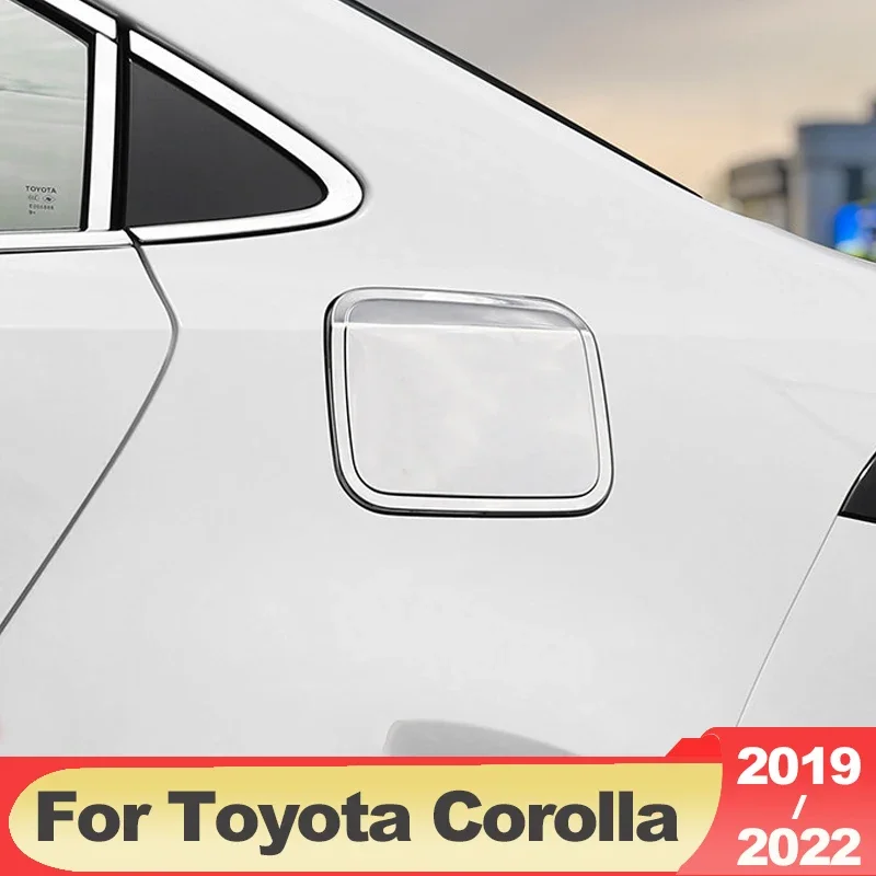 Stainless Steel Exterior Car Oil Fuel Tank Cover Trim Sticker Case For Toyota Corolla E210 2019-2021 2022 2023 2024 Accessories