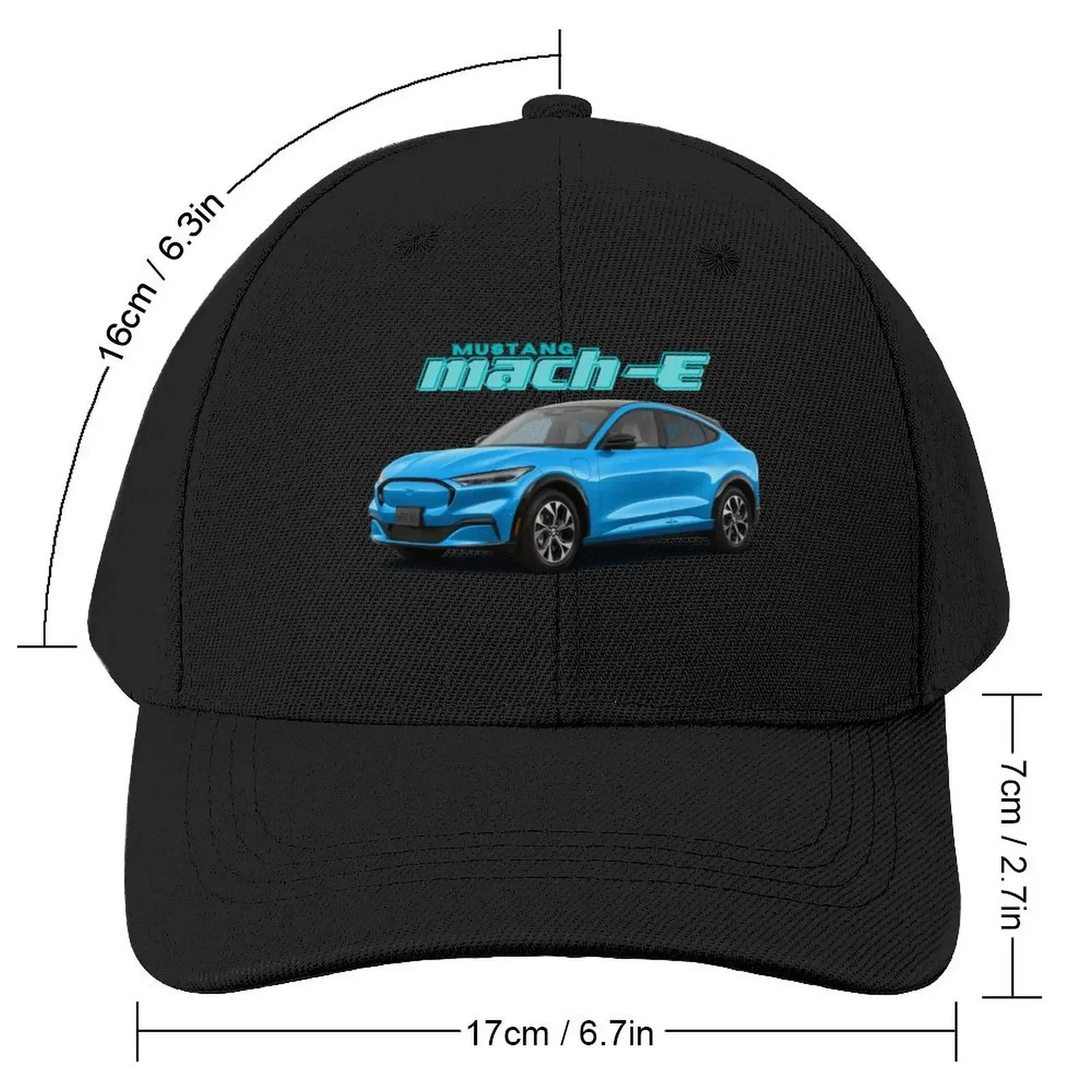 Mustang Mach-E - Grabber Blue Baseball Cap Hood Fishing cap Snap Back Hat Mountaineering For Men Women's