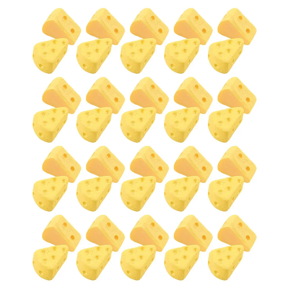 

40Pcs Mini Faux Cheesecake Artificial Cheese Themed Decorations for Cake Shops Home Party Decor DIY Craft Accessories