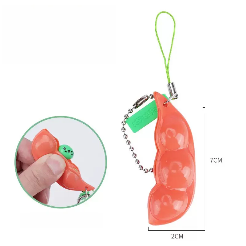 ألعاب متململة Edamame اسفنجي المفاتيح الإجهاد الإغاثة ضغط البازلاء الفاصوليا لطيف الكبار لعبة الضغط حزمة #4