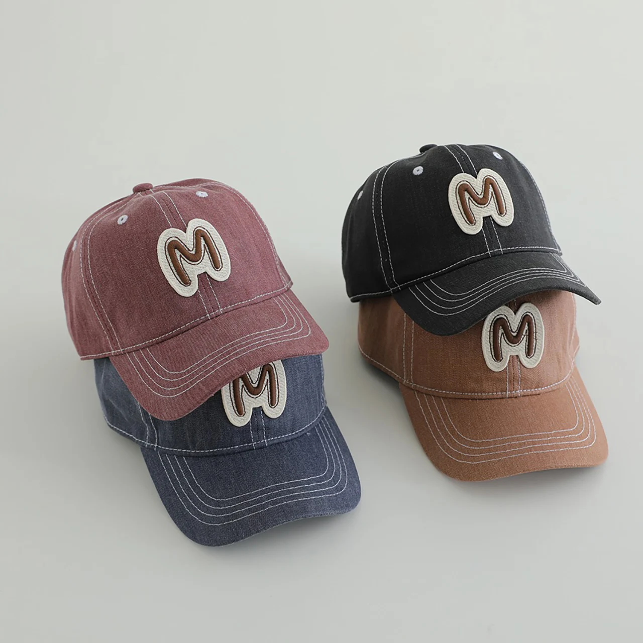 

Fashion Vintage Baby Baseball Hat Boys Girls Toddler Kids Outdoor Hats Cotton Letter Embroidery Adjustable Washed Peaked Cap