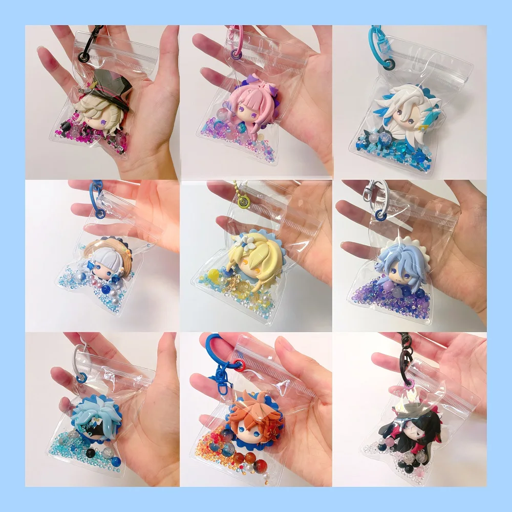 Genshin Impact Ambitus Zhongli وكيس الحلوى مثل الزملاء قلادة يدوية الصنع مغناطيس الثلاجة تزيين الرسوم المتحركة اللطيفة