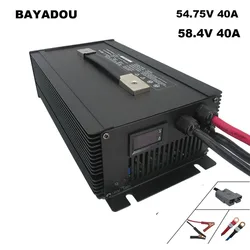 2500W 48 V 40A szybka ładowarka LiFePO4 58.4V 54.75V dla 15S 48 V 51.2V 16S fosforan żelaza LFP RV EV ładowarka bateria wózka widłowego