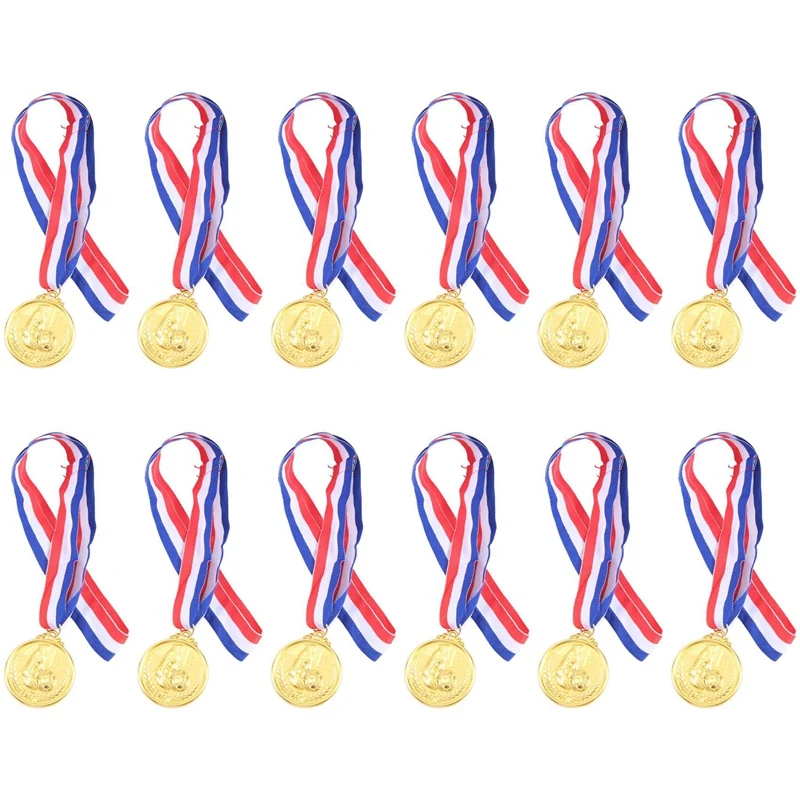 Football Cup Medal Award Medals Awards Student Party Gifts Soccer Metals Award Winner Medals Gold Winner Award Medals 12 Pcs