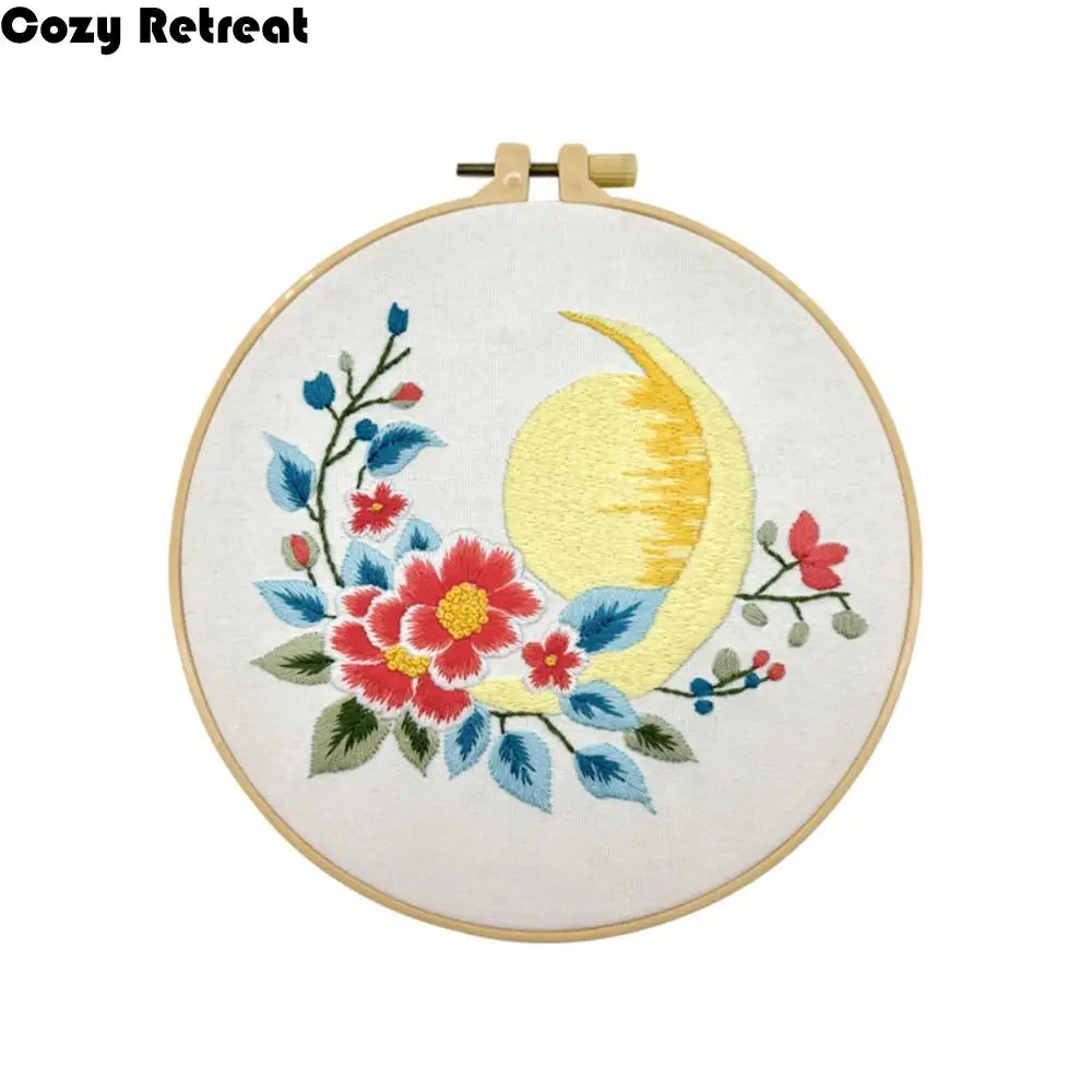

Sewing Supplies DIY Flower Embroidery Kit Colorful Handmade Cross Stitch Set Floral Hand-stitched Embroidery Set Adults