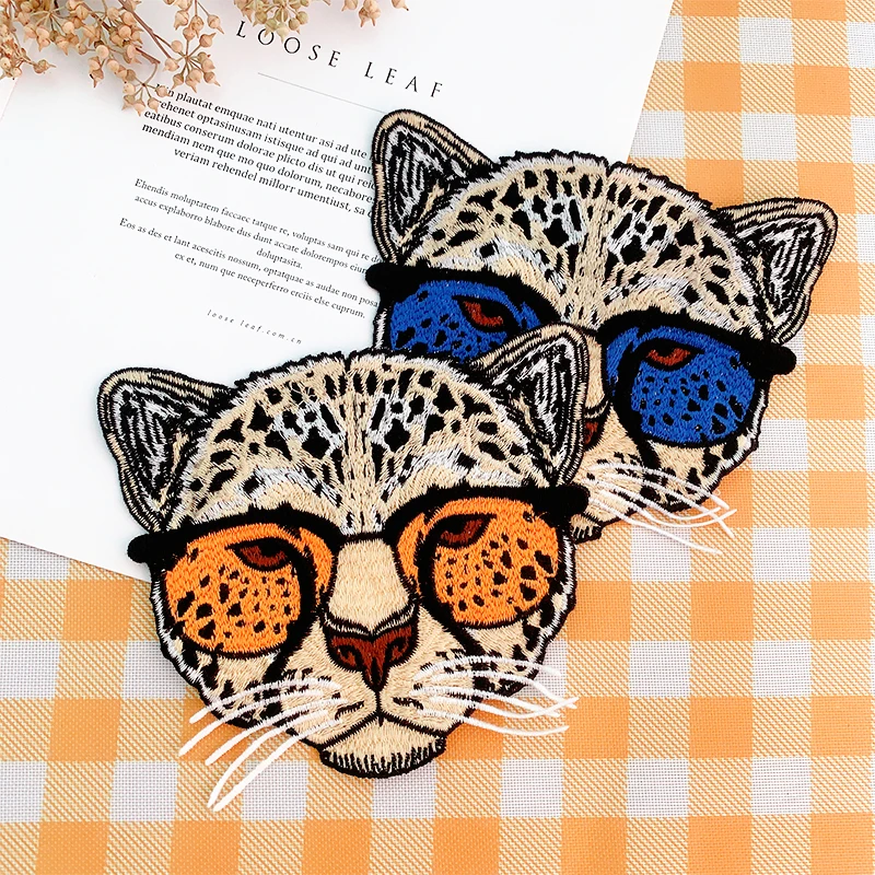 Tiger Embroidery Cloth Sticker, Leopard Patch, Back Patch, Cartoon Animal Badge, Sewing Supplies, Clothing Accessories