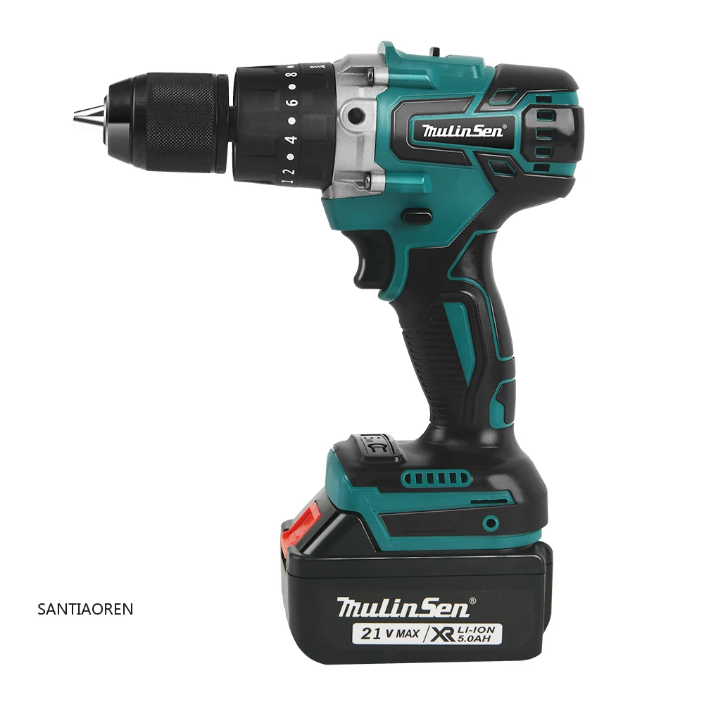 

2025Home Portable 21V Rechargeable Brushless Electric Impact Drill Cordless Battery Power Screwdriver