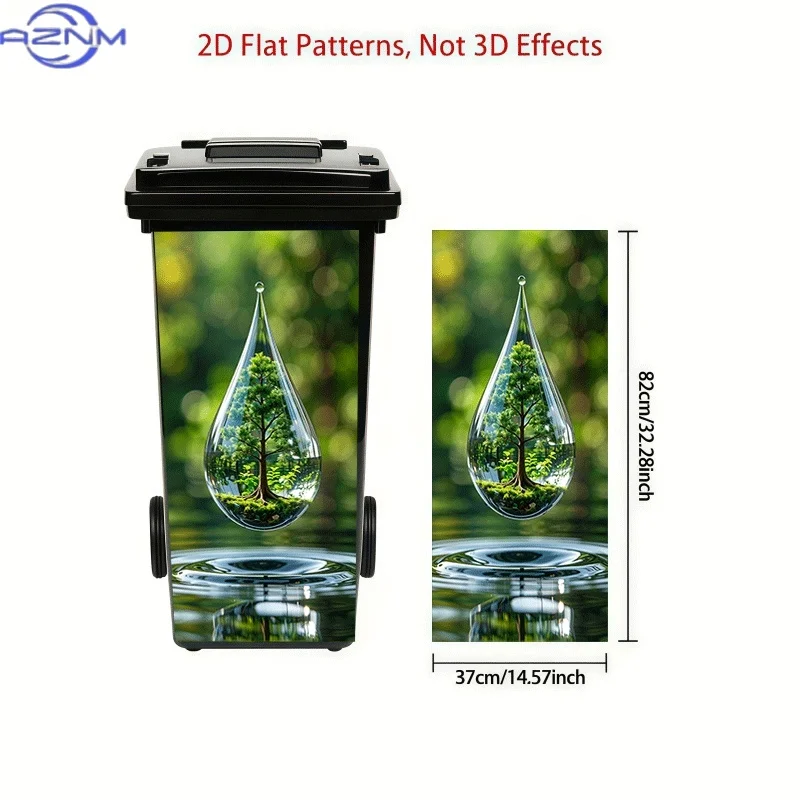 [2D Flat Printing]1pc Trash Can Sticker 