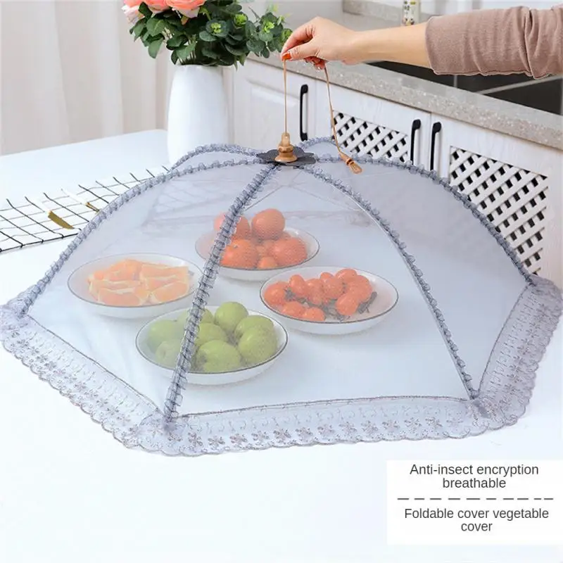 Spot Foldable Cover Vegetable Cover Breathable Insect-proof And Fly-proof Lace Table Cover  Rice Cover Mesh Vegetable Cover