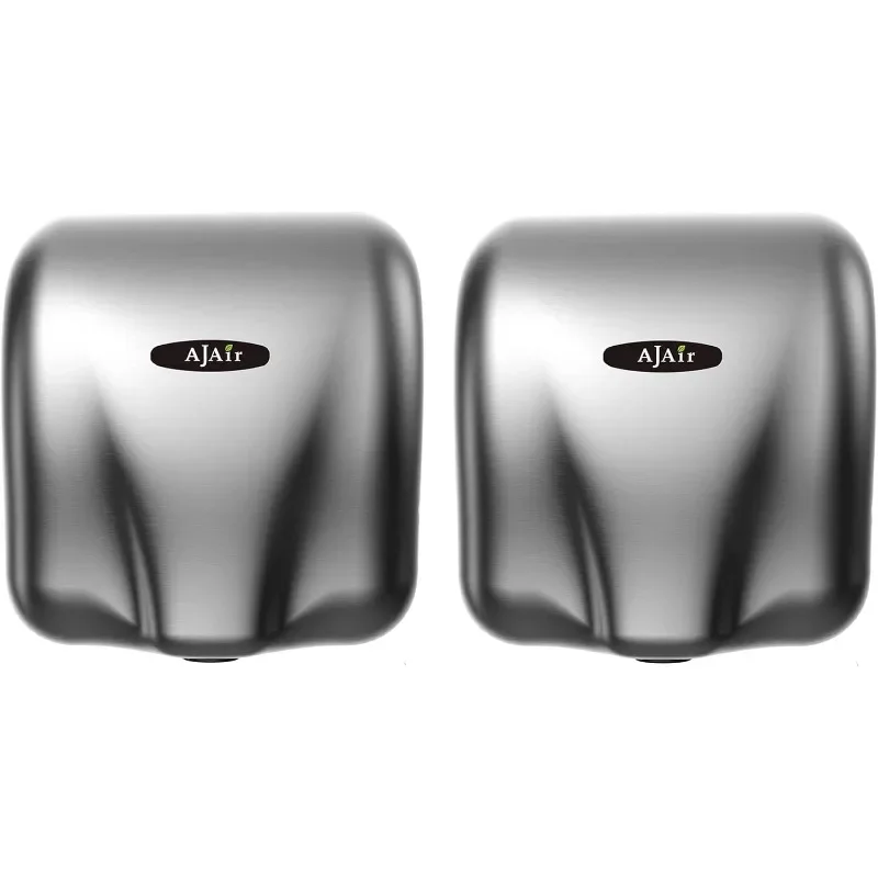 AjAir® 2 Pack Heavy Duty Commercial 1800 Watts High Speed Automatic Hot Hand Dryer - Stainless Steel