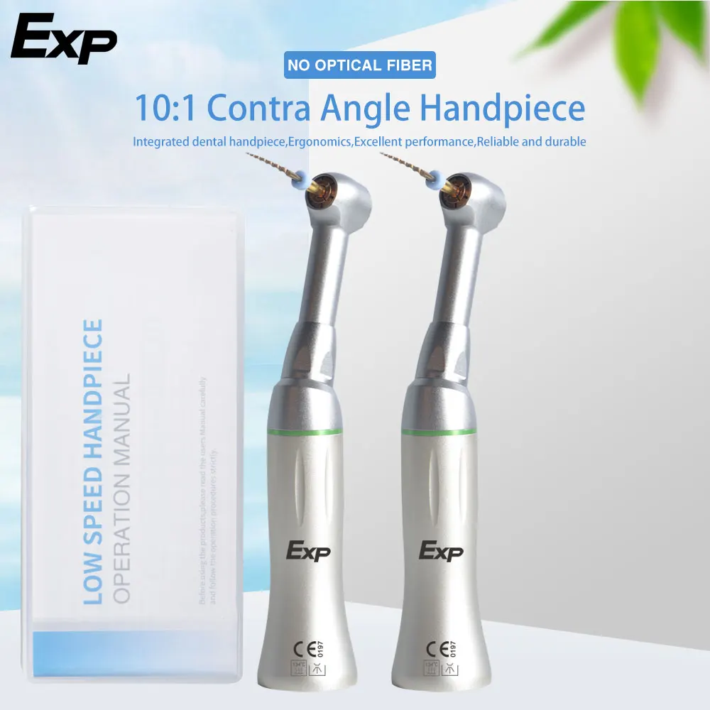 

Exp Dental Slow Endo Tooth Reduction Implant Endodontic Contra-angle Handpiece 10:1 Drive Ratio Dentist Tool