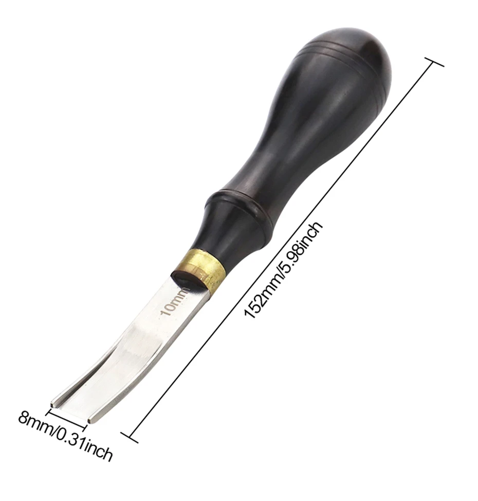 Qjh Leder kantens ch neider Leder Bastel kante/verdünntes Werkzeug, DIY Skiving Abschrägung messer Schneidwerk zeuge mit Holzgriff schneider – Detail 9