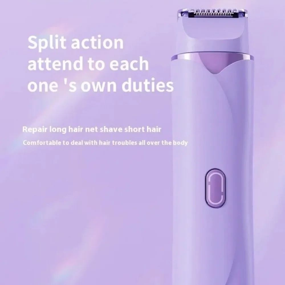 

Двойная бритвенная головка, многофункциональный эпилятор, перезаряжаемая от USB, безболезненная электробритва, мини-размер, нежный триммер для бикини, ног, тела