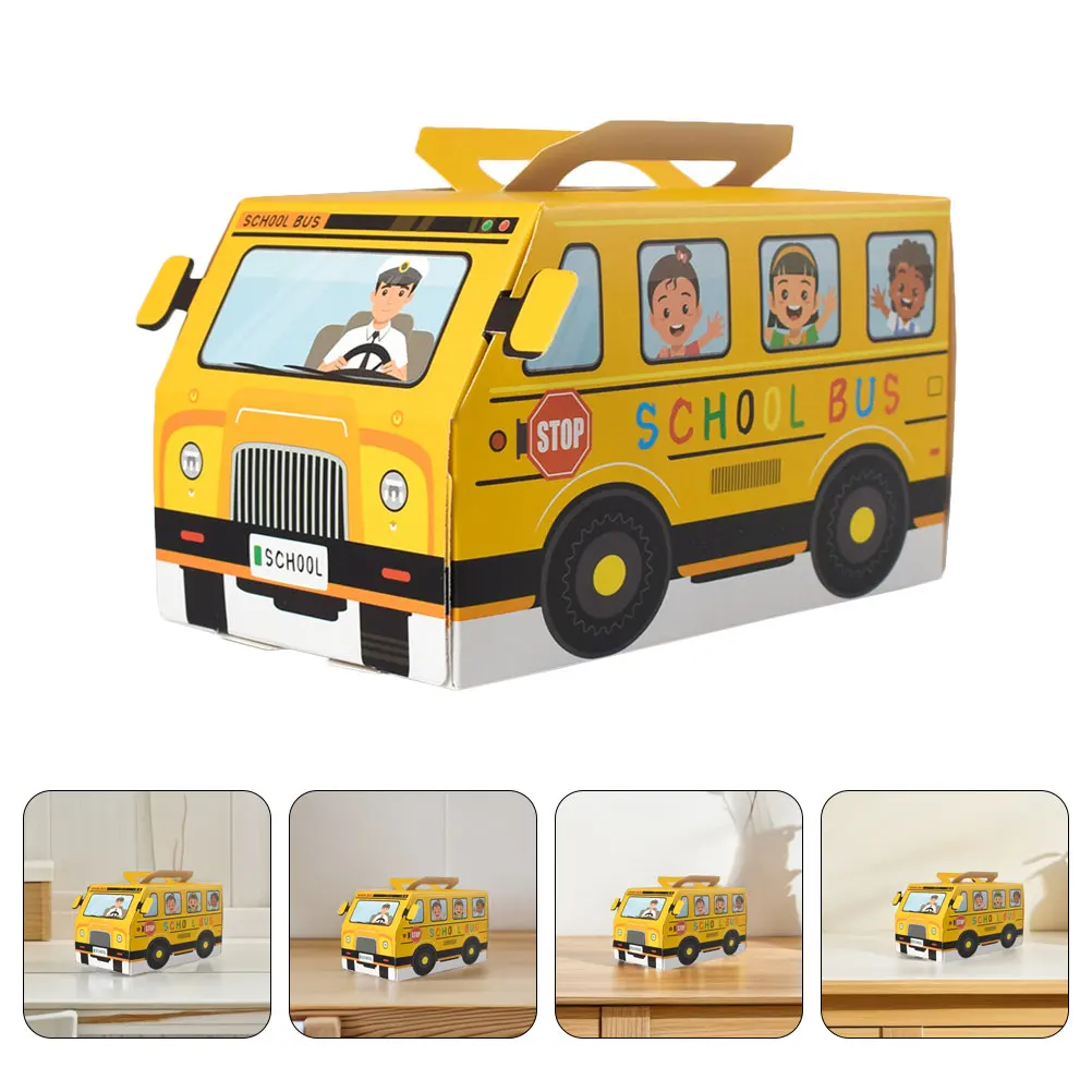 

10 Pcs Back to School Season Candy Box Boxes Party Favor Snack Container Yellow Containers Bus Decoration Child