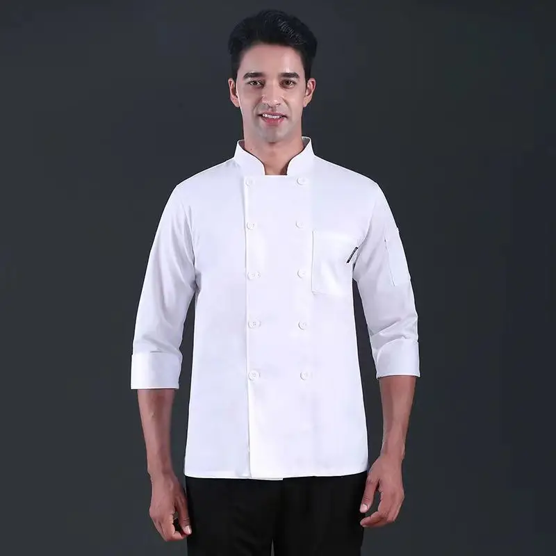 Homens e Mulheres Manga Curta Casacos Chef, Chef Tops, Uniformes Respiráveis, Restaurante, Cantina, Hotel, Cozinha Catering Coats, Verão