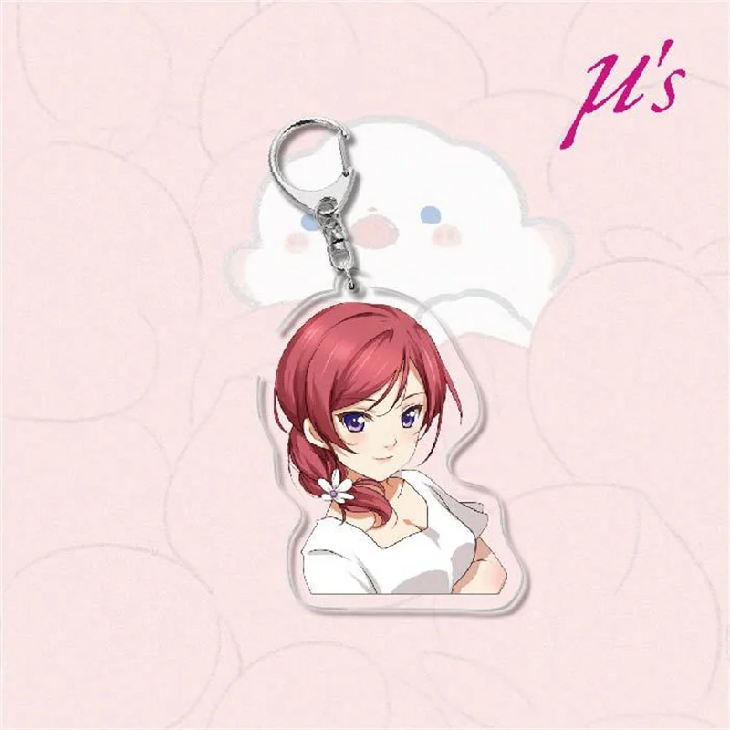 Kawaii Anime Game Love Live Keychain Kotori Minami Nico Yazawa Girl Figure Acrylic Pendant Key Ring Cosplay Props Or Fans Gift