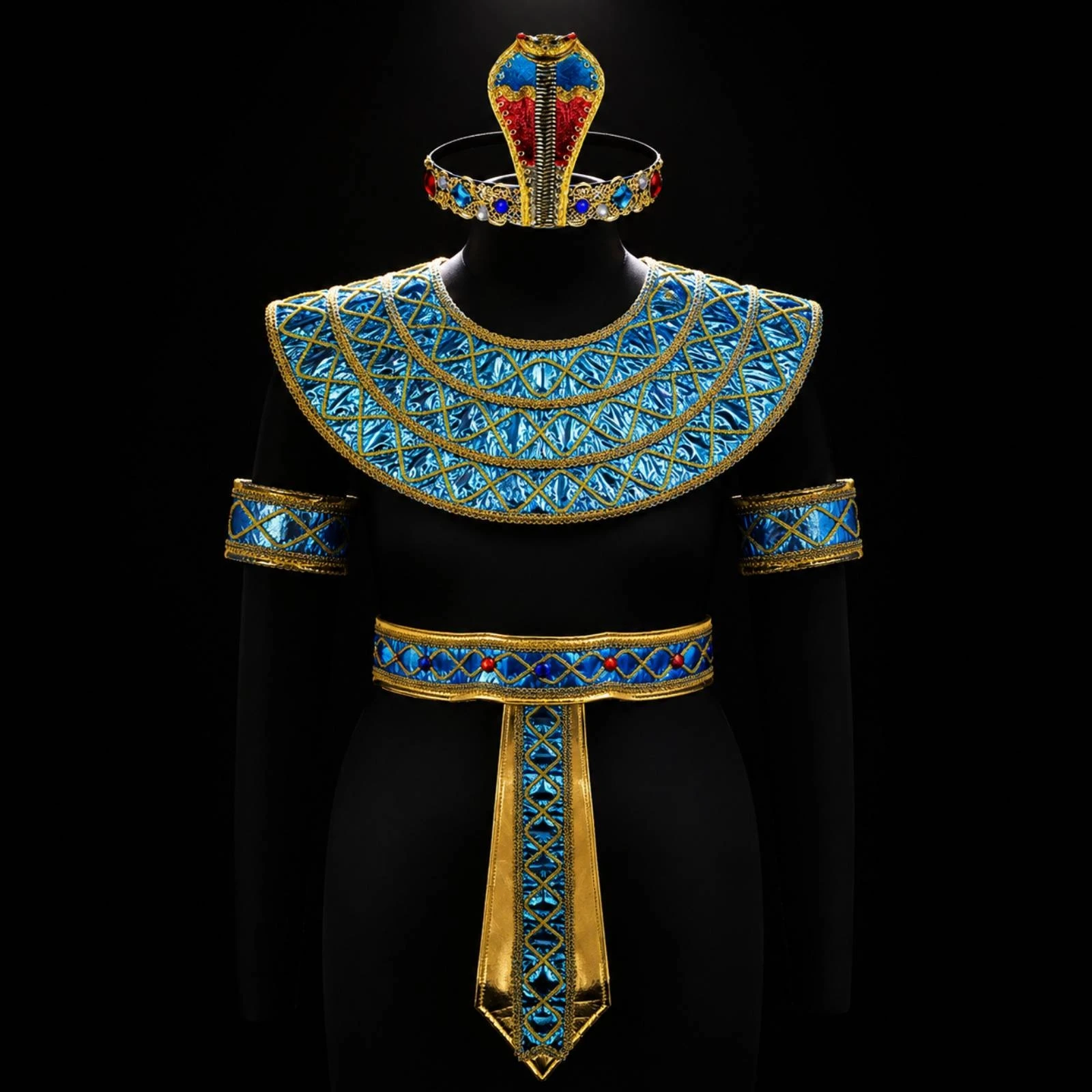 Egyptian-Themed Costume Accessory Theatrical Ancient-Egyptian-Inspired Costume Accessory Snake Head Personnel Shiny