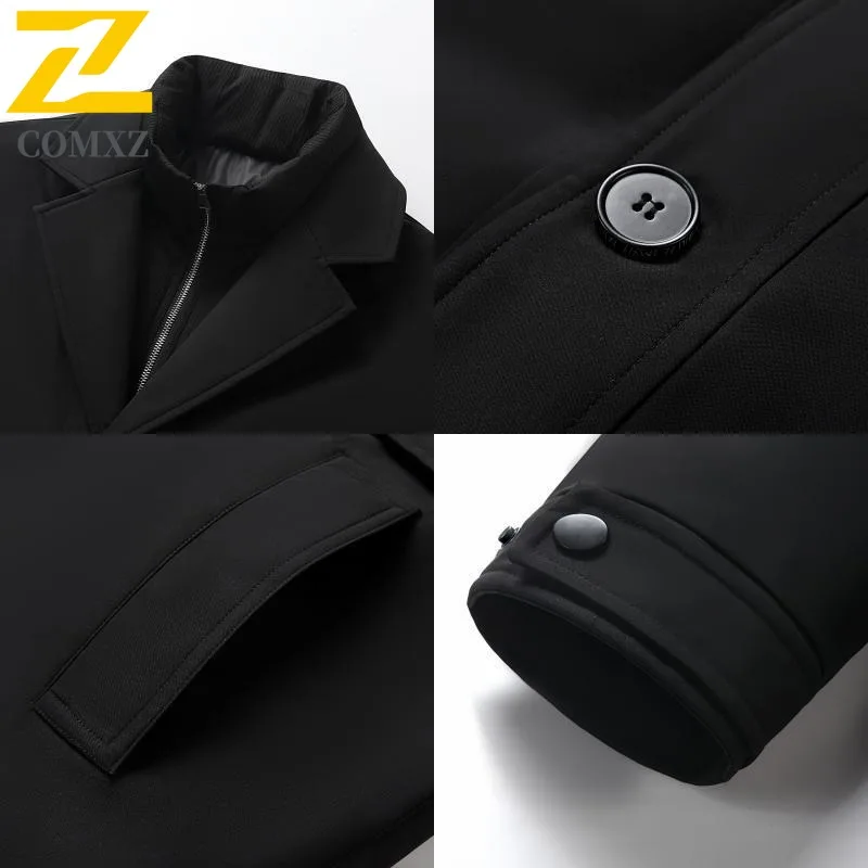 COMXZ Hiking Travel Mens Down Jacket Comfortable Cold Resistant Parka Premium Stand Collar Thickened Warm Winter Padded Jacket