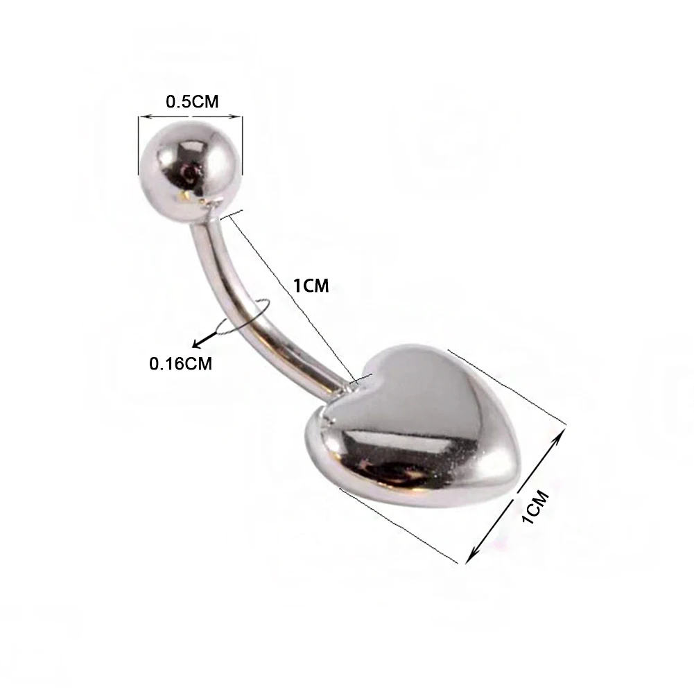Peach Heart Navel Ring Navel Jewelry Pierced Jewelry Fashion Jewelry Stainless Steel Navel Ring Navel ring Belly Navel