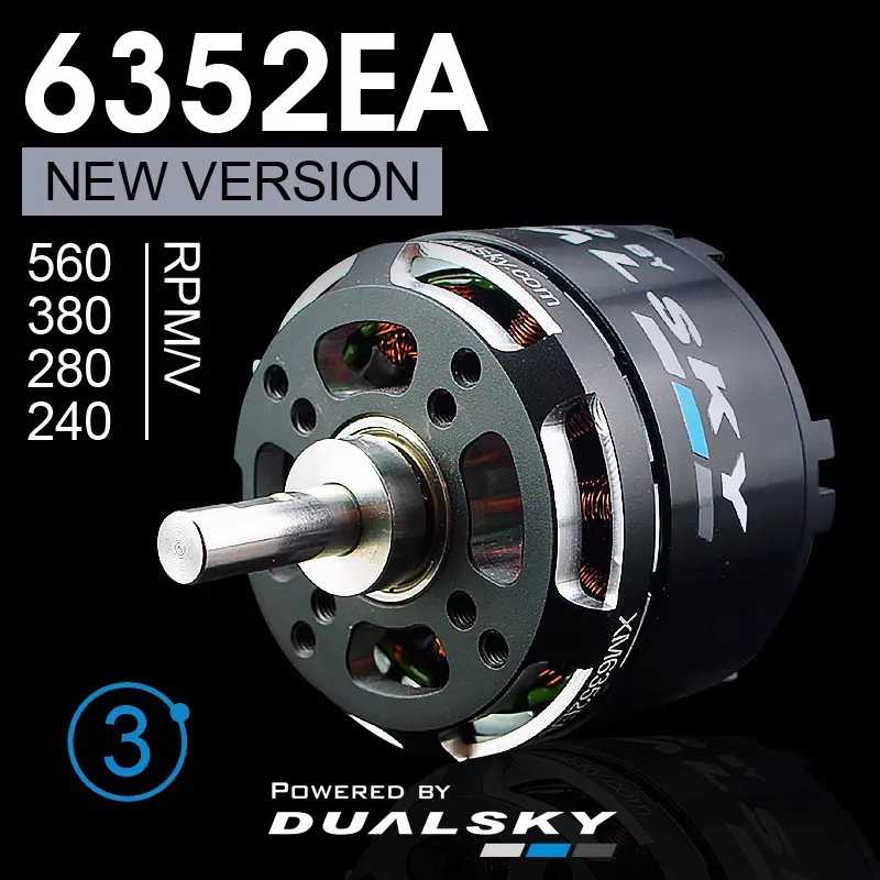 DUALSKY XM6352EA V3 280kv 380kv 560kv RC brushless motor for 120E fixed wing motor 5-8s Lipo