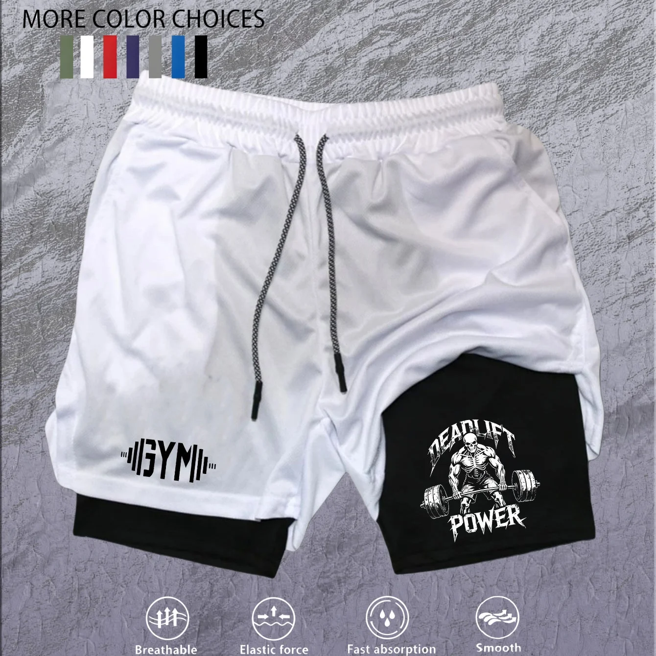 2026 Men's 2-in-1 Running Shorts, High-Quality Elastic Double-Layer Shorts, Breathable and Lightweight, Teen Training Shorts, Sp