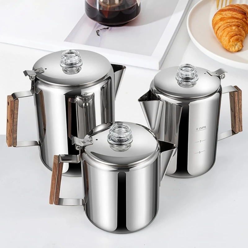 

Sturdy Nonrust Steel Camping Coffee Maker Camping Coffee Pot Perfect For Outdoors Adventure And Home Kitchens 55KF