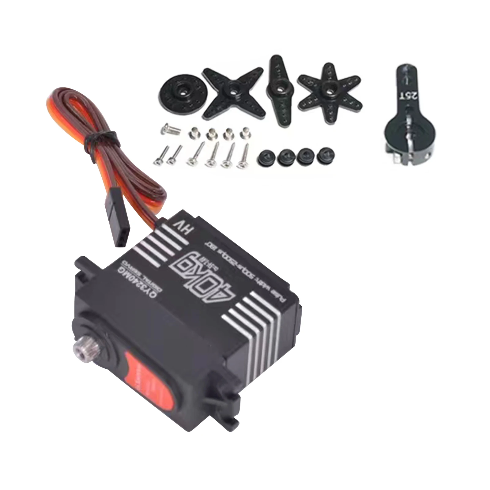 40KG Digital Servo Waterproof Large Torque Metal Gear 180° with 25T Servo Arm Digital Servo Kit for 1/8 1/10 RC Car RC Robot - view 2
