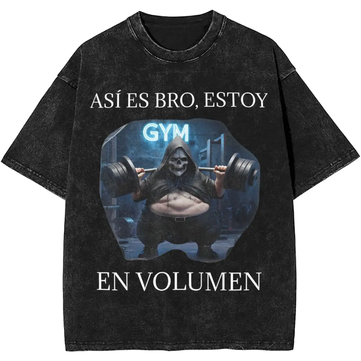 Printed Asi Es Bro Estoy En Volumen Washed Shirts Apparel Men Women Calacas Chidas Gym Tees Tops Harajuku T-shirts