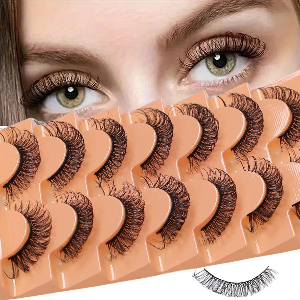7ペア3D立体ロシアンカールDDラージカーブつけまつげナチュラル増量カール化繊まつげ