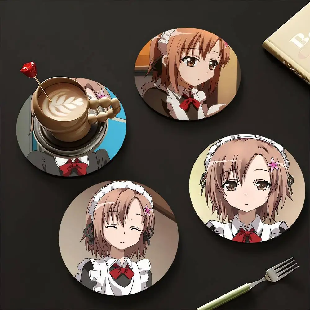 1pc Yukimura Kusunoki I Don't Have Many Friends Wooden Coaster Colour Printing Cup Mat Home Desk Decoration Gifts