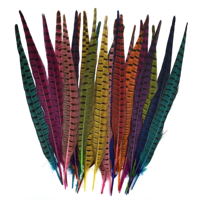 Wholesale 40-45cm Natural Ringneck Pheasant Feathers for Crafts Long Large Decor Carnival Handicraft Wedding Party Decoration